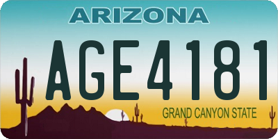AZ license plate AGE4181