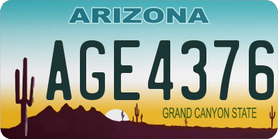 AZ license plate AGE4376