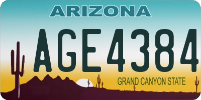 AZ license plate AGE4384