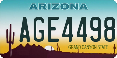 AZ license plate AGE4498