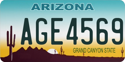 AZ license plate AGE4569