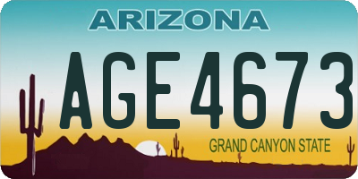AZ license plate AGE4673