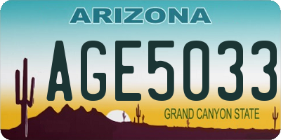 AZ license plate AGE5033
