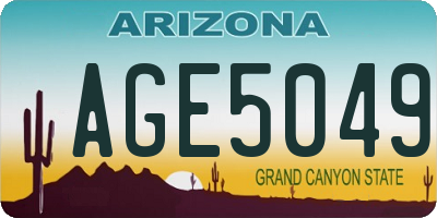 AZ license plate AGE5049