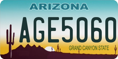 AZ license plate AGE5060