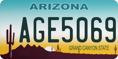 AZ license plate AGE5069