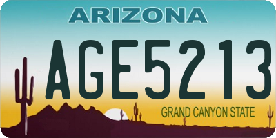AZ license plate AGE5213