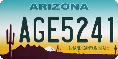 AZ license plate AGE5241
