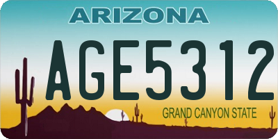 AZ license plate AGE5312