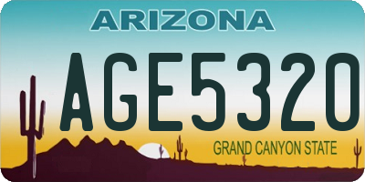 AZ license plate AGE5320