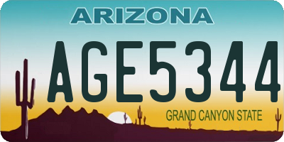 AZ license plate AGE5344