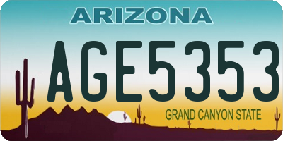 AZ license plate AGE5353