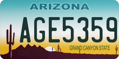 AZ license plate AGE5359