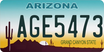 AZ license plate AGE5473
