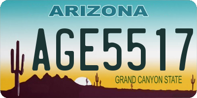 AZ license plate AGE5517