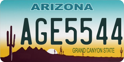 AZ license plate AGE5544