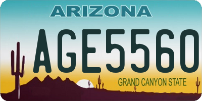 AZ license plate AGE5560