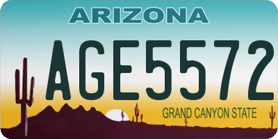 AZ license plate AGE5572