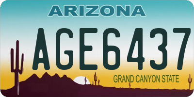 AZ license plate AGE6437