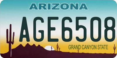 AZ license plate AGE6508
