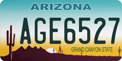 AZ license plate AGE6527