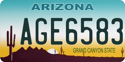 AZ license plate AGE6583