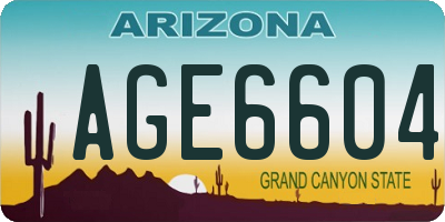 AZ license plate AGE6604