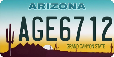 AZ license plate AGE6712