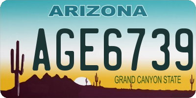 AZ license plate AGE6739