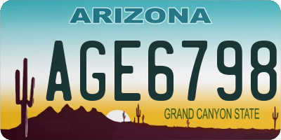 AZ license plate AGE6798