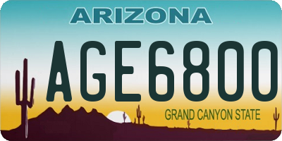AZ license plate AGE6800