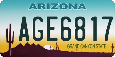 AZ license plate AGE6817