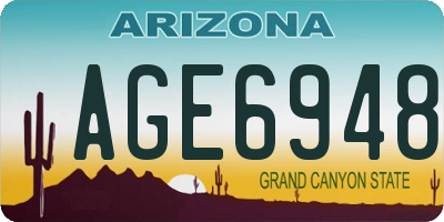 AZ license plate AGE6948
