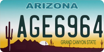 AZ license plate AGE6964