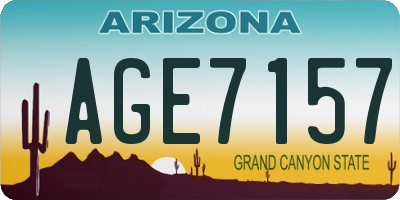 AZ license plate AGE7157