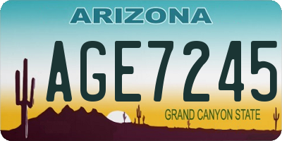 AZ license plate AGE7245