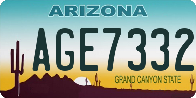 AZ license plate AGE7332