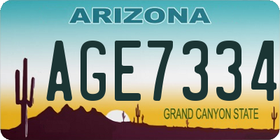 AZ license plate AGE7334