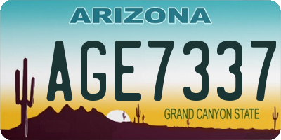 AZ license plate AGE7337