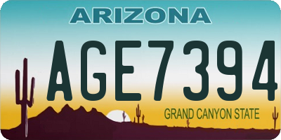 AZ license plate AGE7394