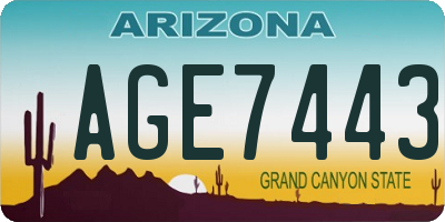 AZ license plate AGE7443