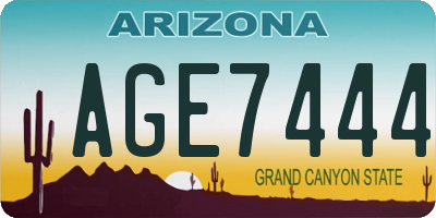 AZ license plate AGE7444