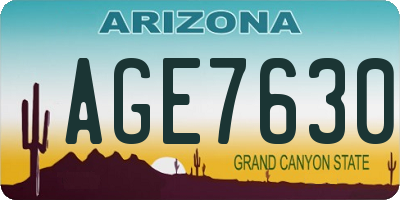 AZ license plate AGE7630