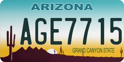 AZ license plate AGE7715