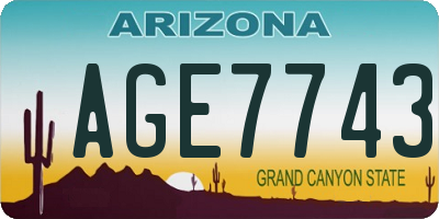 AZ license plate AGE7743