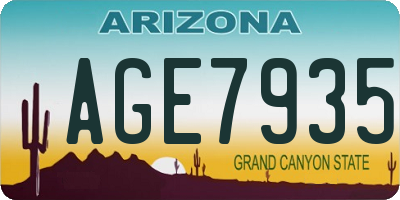 AZ license plate AGE7935