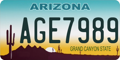 AZ license plate AGE7989