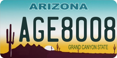 AZ license plate AGE8008