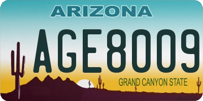 AZ license plate AGE8009