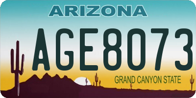 AZ license plate AGE8073
